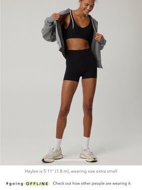 aerie Black Xtra High-Rise Bike Shorts